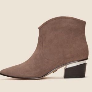 Donna Karan Grey Point Suede Ankle Boot